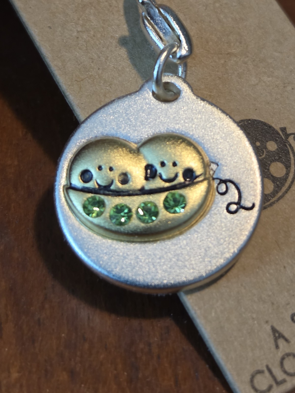 NEW Amanda Blu PEA PODS Charm A SMILE CLOSES THE DISTANCE BETWEEN Rhinestones