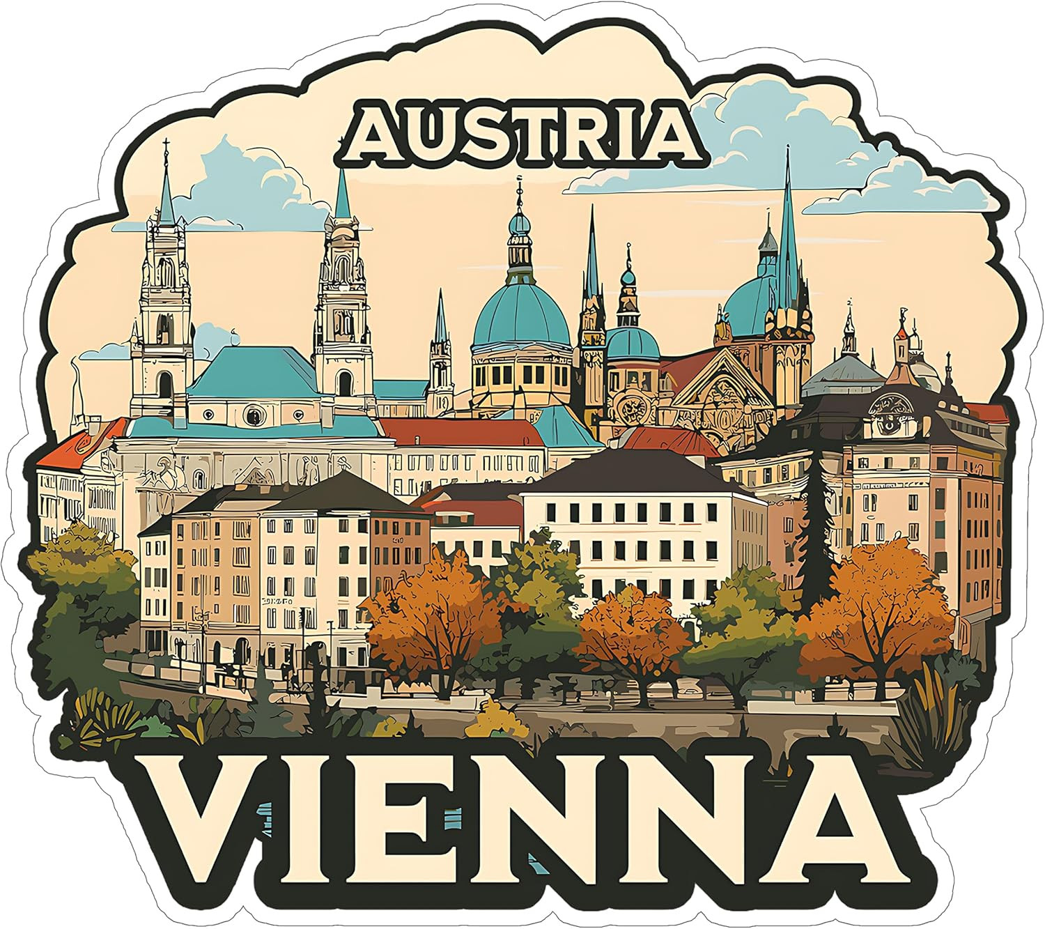 Vienna Austria Sticker 4 Inch City Travel Souvenir Destination – Waterproof Viny