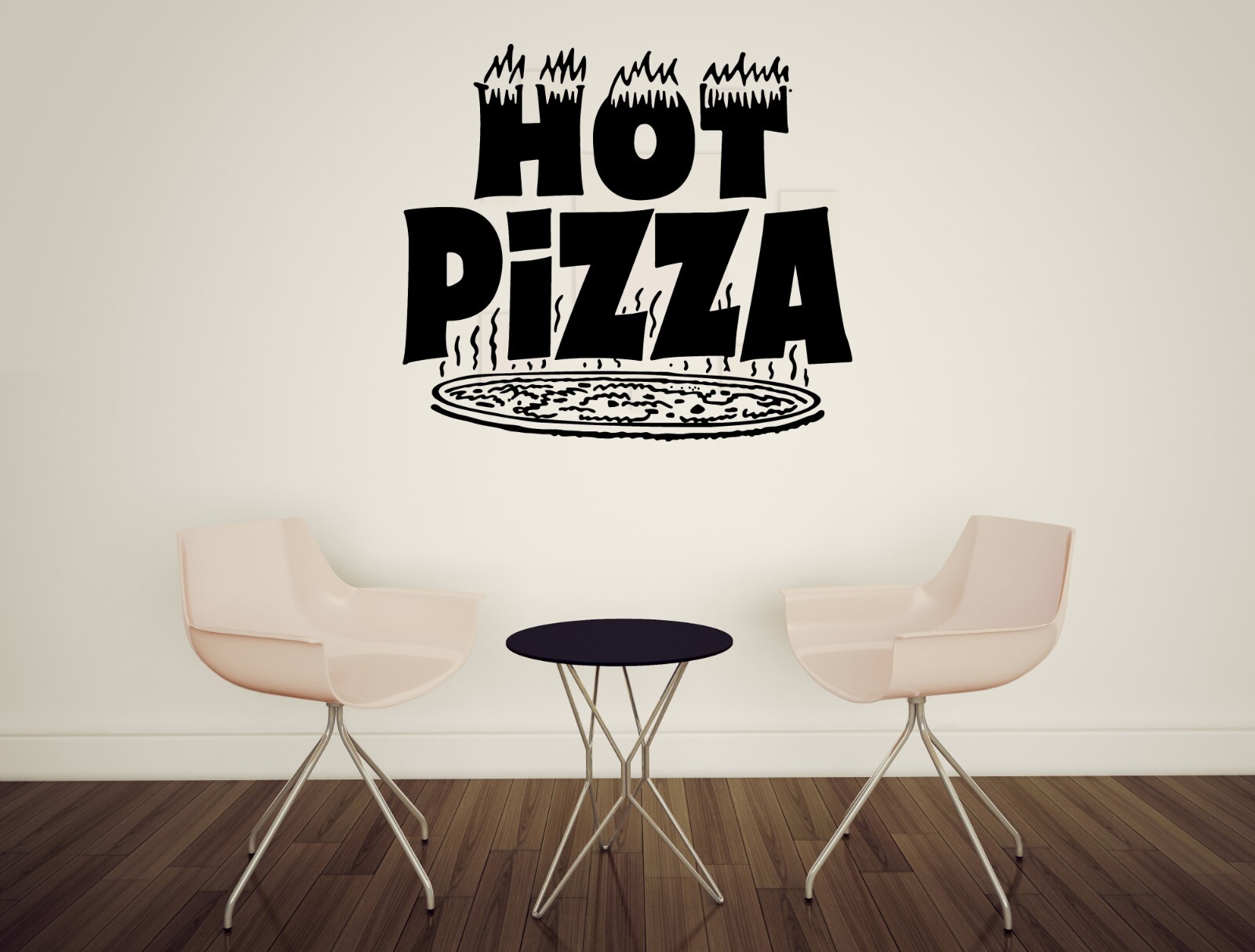 Wall Vinyl Decal Food Decor Hot Pizza Italian Restaurant Cafe Logo (n1819)