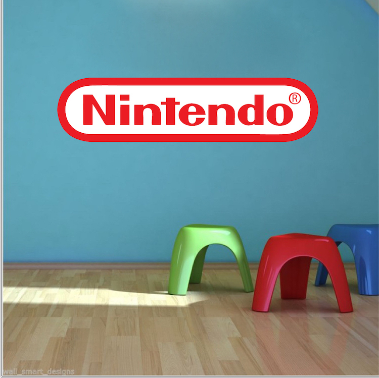 Nintendo Logo Video Games Wall Decal Decals Mario Zelda Pokemon Kids Wall, e34