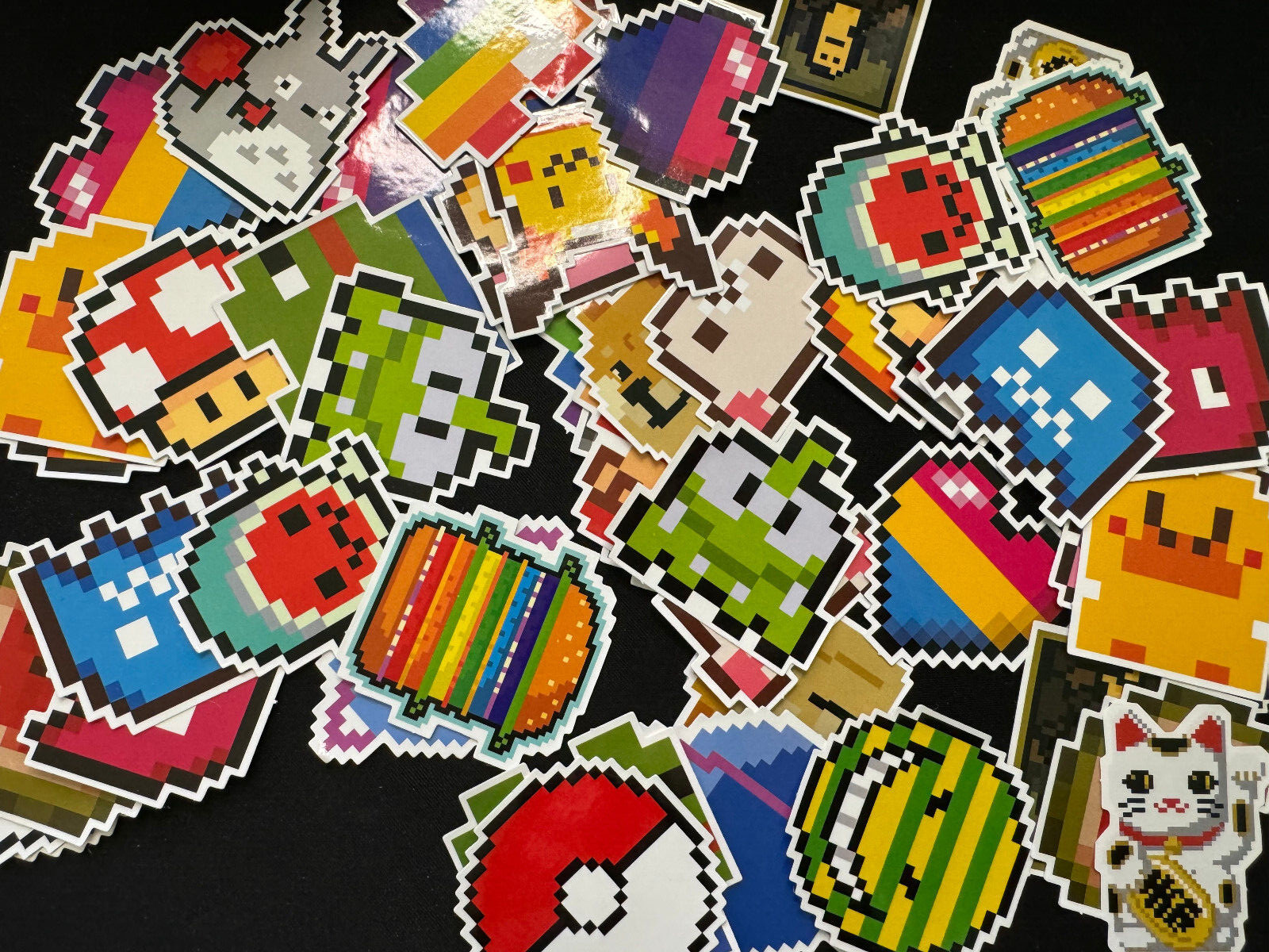 Video Games Stickers -Lot Of Random 15 – Super Mario – Pokemon – Fortnite & More