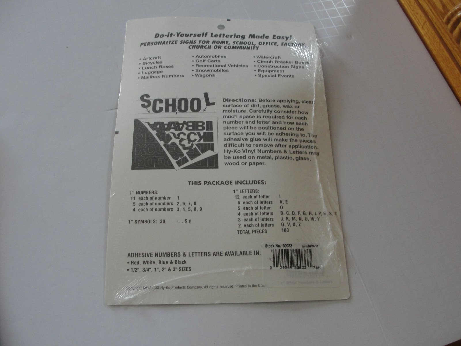 HY-KO PROD Numb/Letter Set, 1", Black (30033)