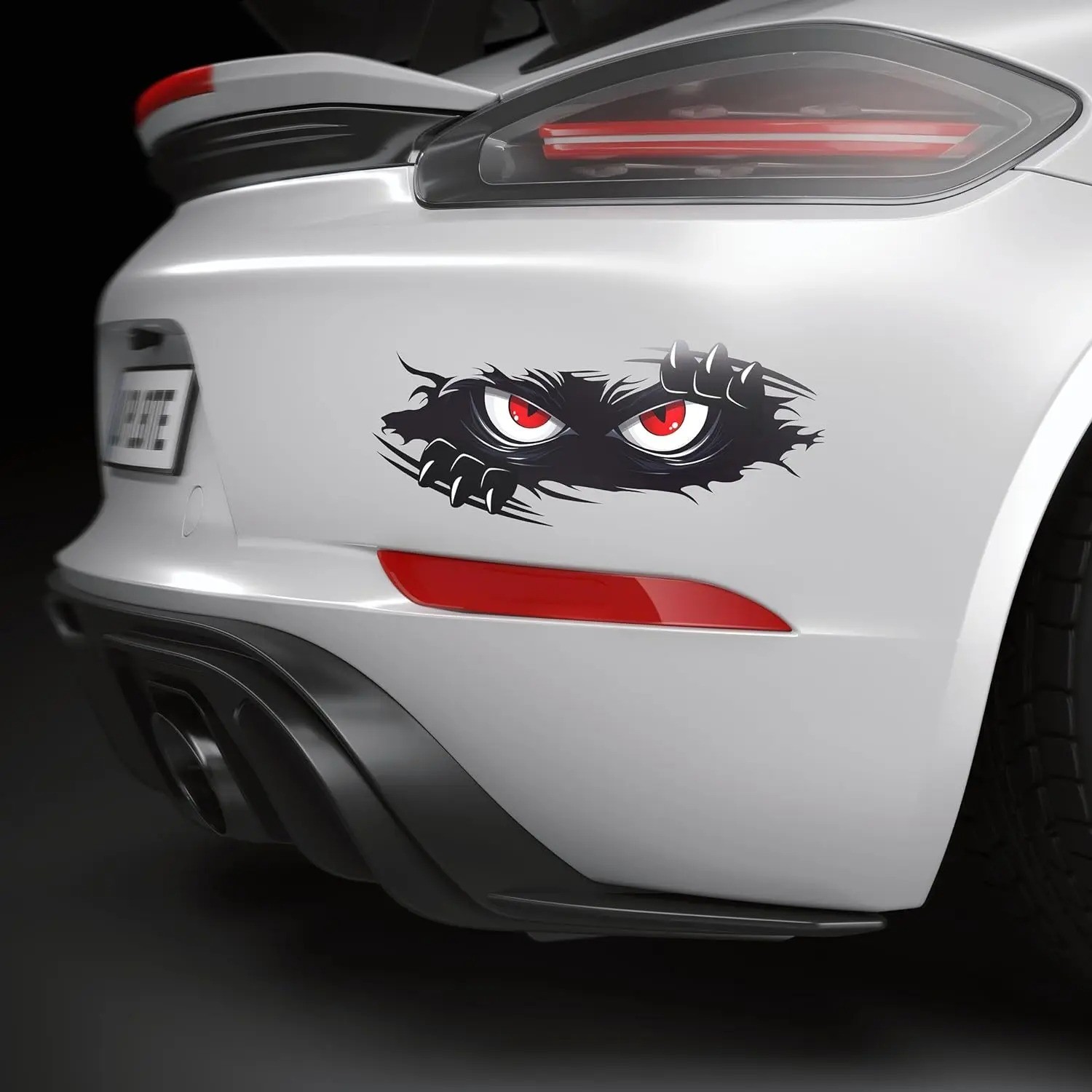 3Pcs Funny Monster Car Stickers Waterproof 3D Vinyl Decals Cute Peeking Auto Dec