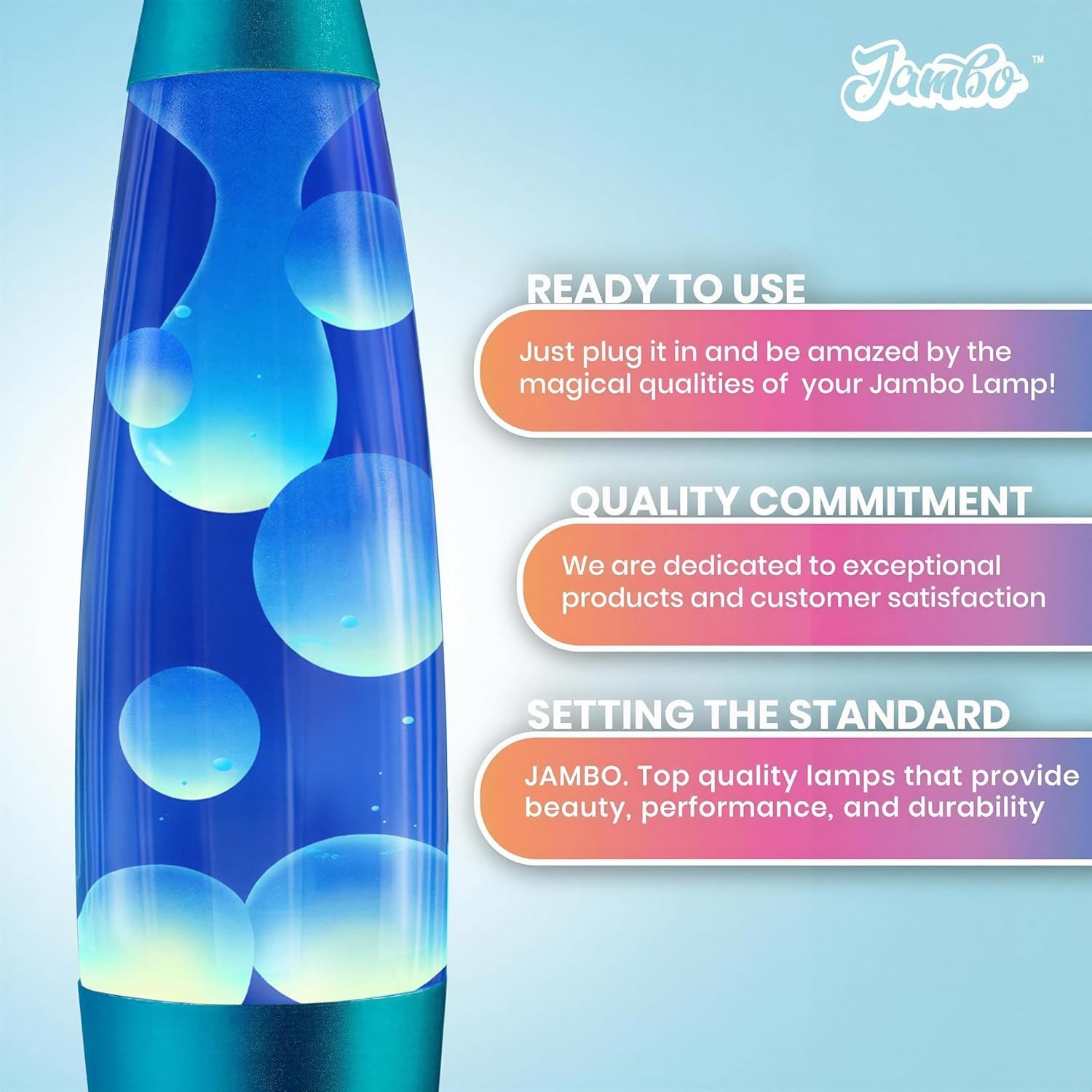 Lava Lamp 16in Blue White Wax Relaxing Liquid Motion Night Light Home Decor Room