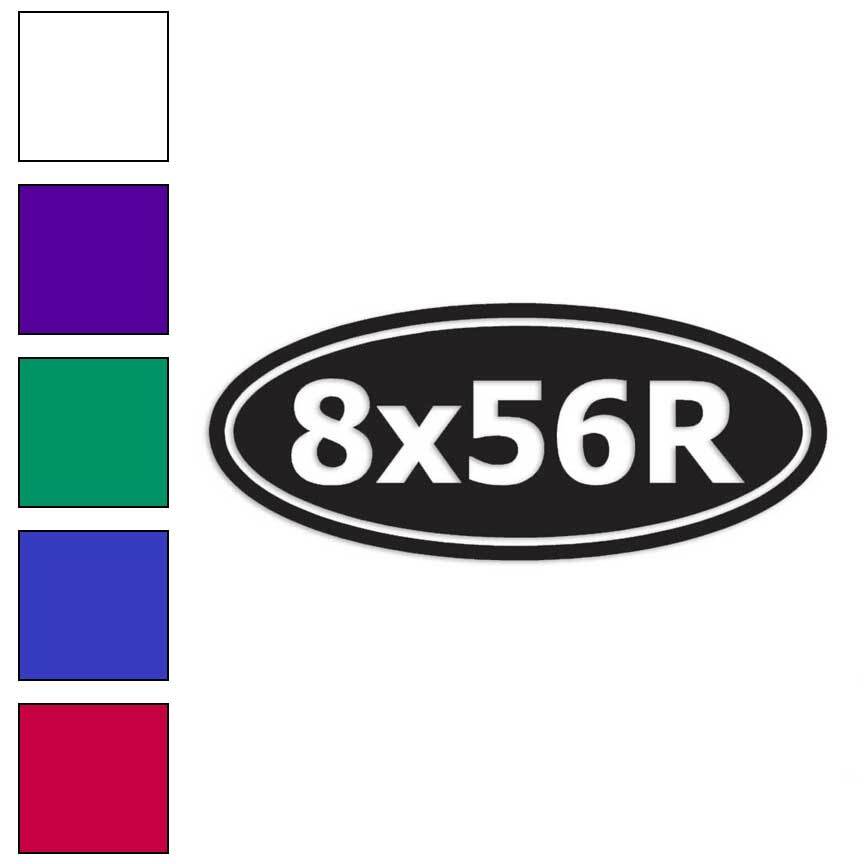 Ammo 8 x 56R Rifle Ammo, Vinyl Decal Sticker, Multiple Colors & Sizes #3387