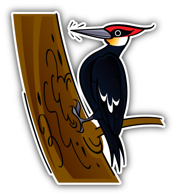 Woodpecker Car Bumper Sticker Decal – "SIZES"