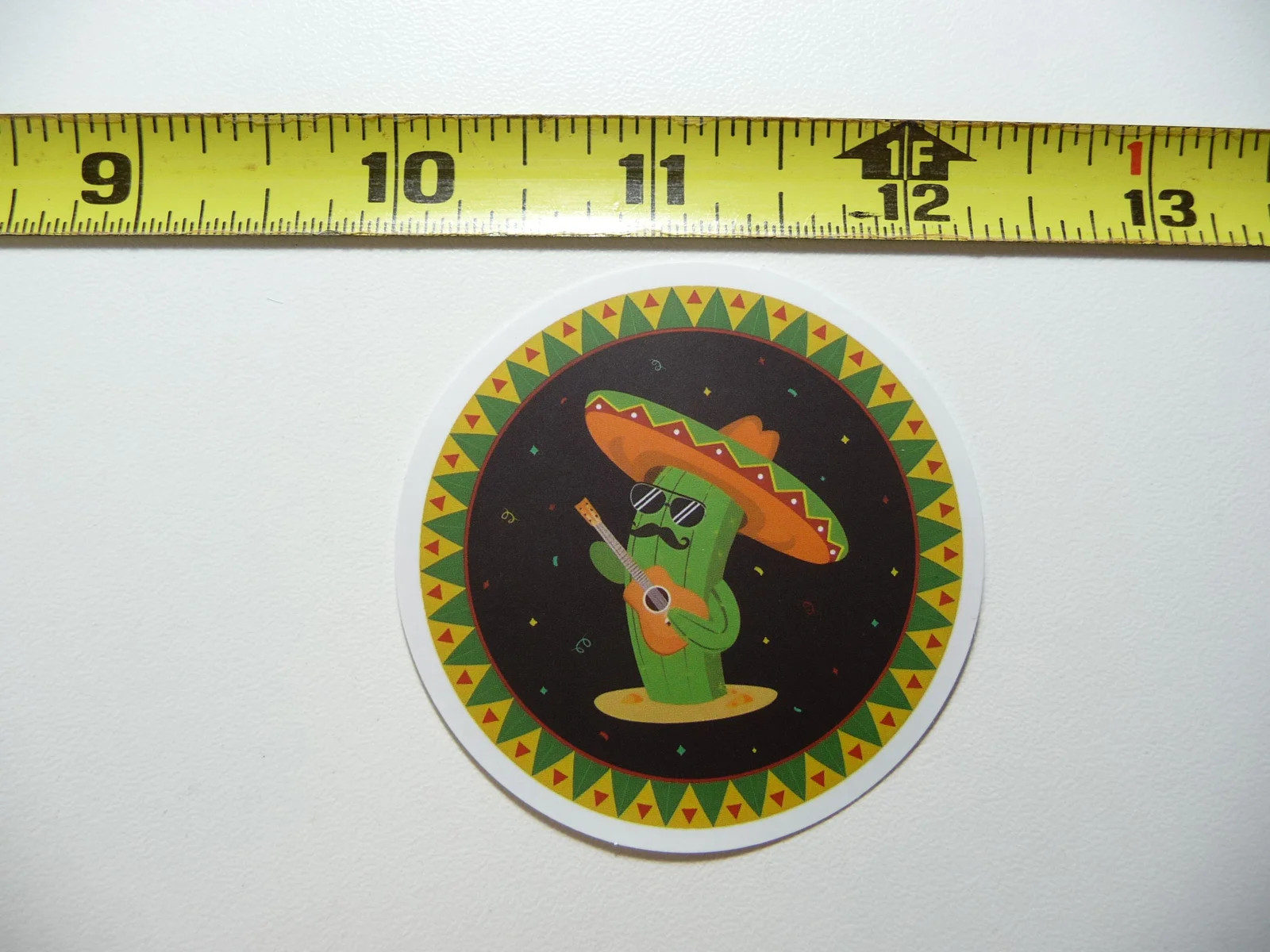 CACTUS SOMBRERO GUITAR MOUSTACHE SMALL STICKER DECAL FOOD EATING DINNER SUPPER