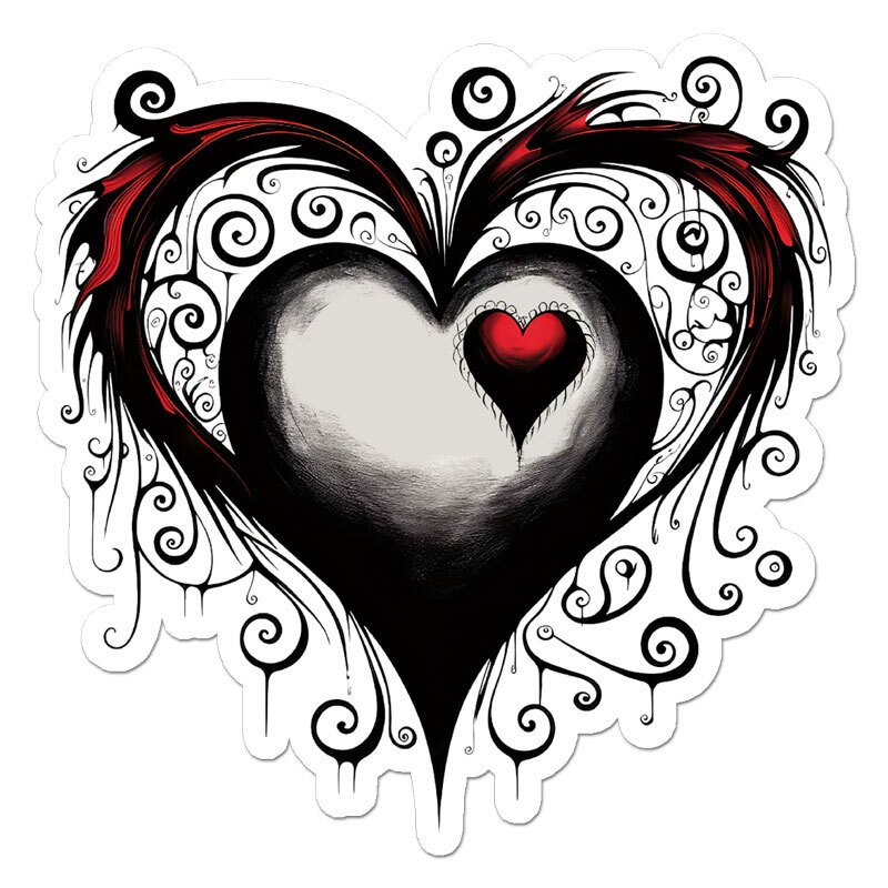 Gothic Heart, Vinyl Decal Sticker, Indoor Outdoor, 3 Sizes, #11661