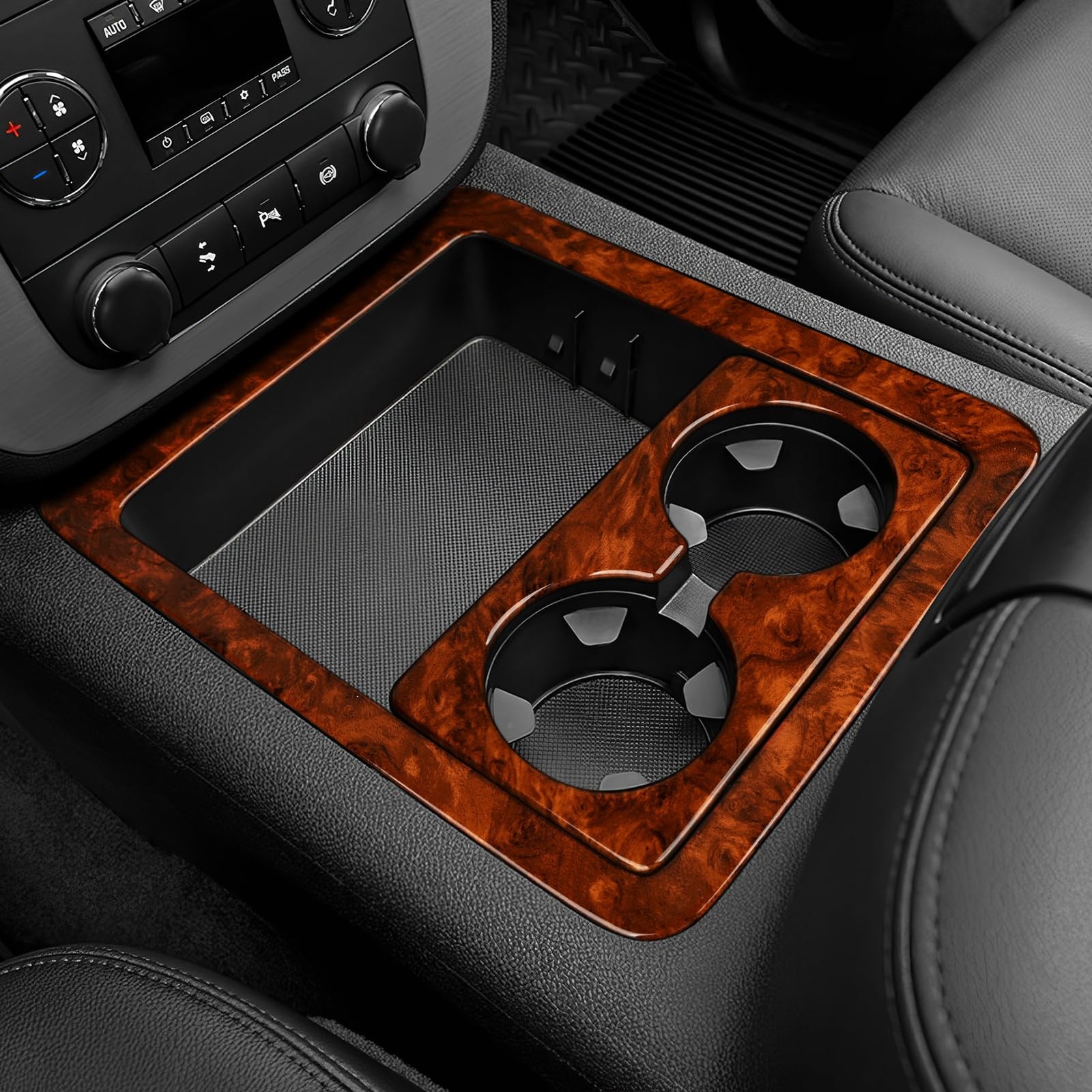 Wood Grain Car Cup Holder Trim Sticker for Chevrolet GMC Accessories