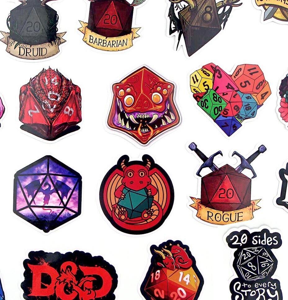 DUNGEONS & DRAGONS Vinyl Stickers [A] Waterproof Decal ~D&D Polyhedra Dice Games