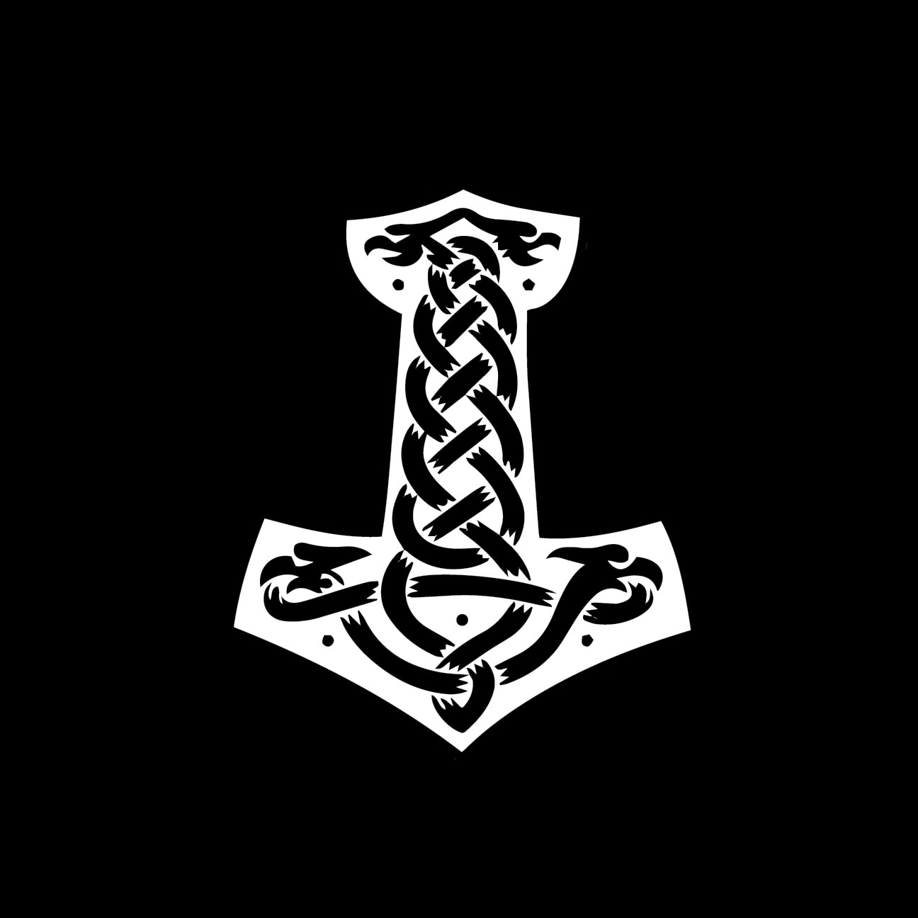 Thor's Hammer vinyl sticker decal symbol norse viking mjolnir