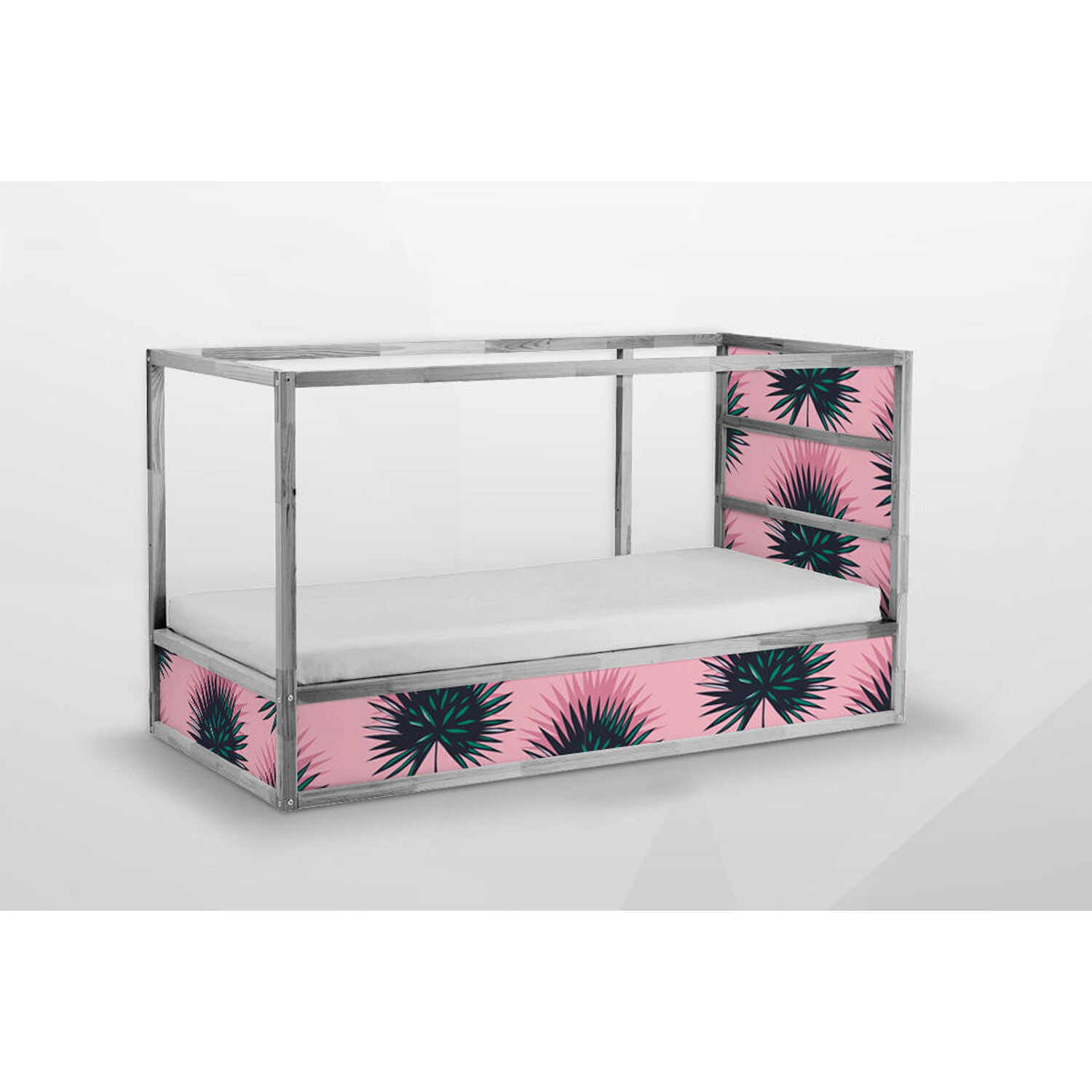 IKEA KURA BED removable Decal adhesive sticker furniture pink tropical pattern