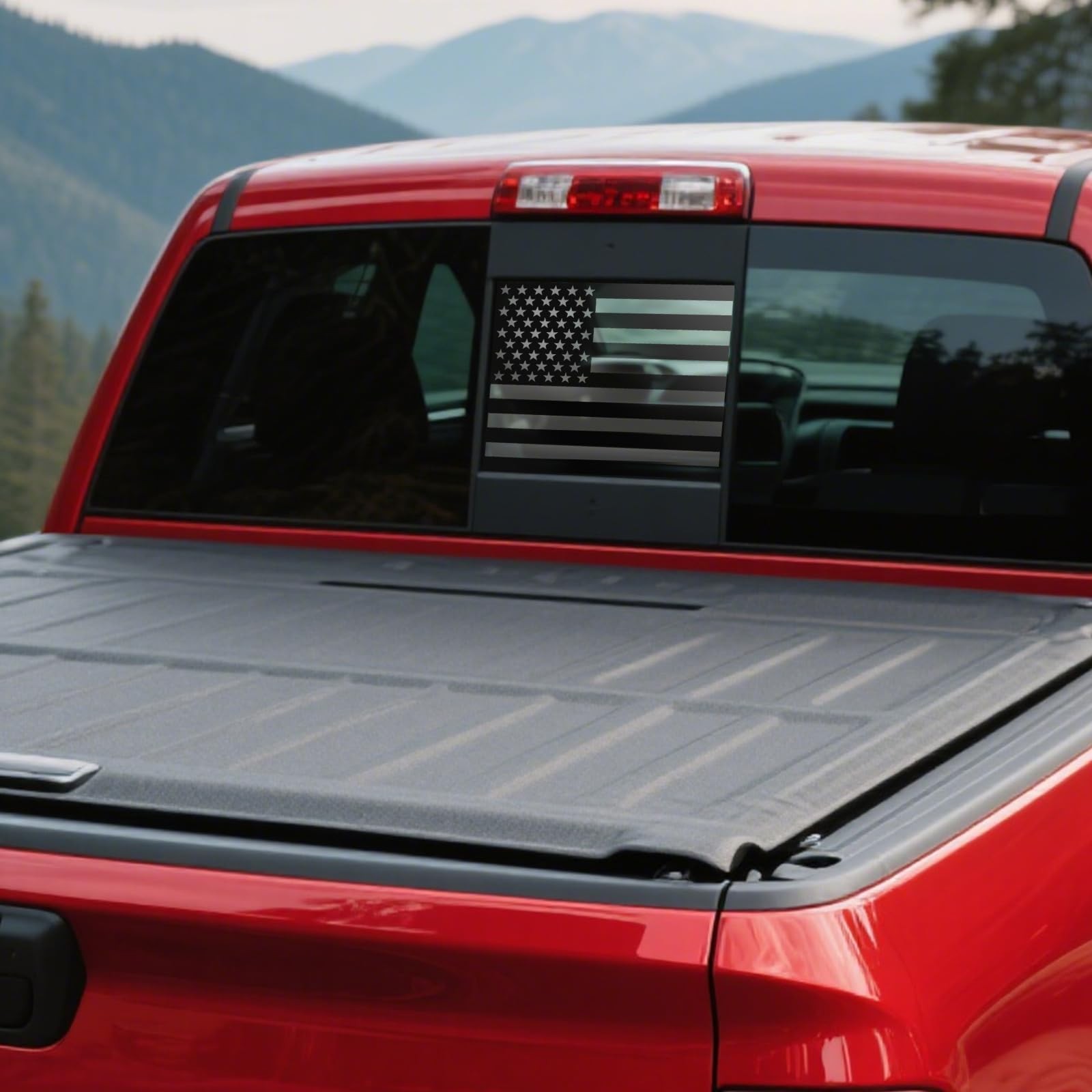 Rear Middle Window Decals Compatible with Chevy Silverado/GMC Matte Black