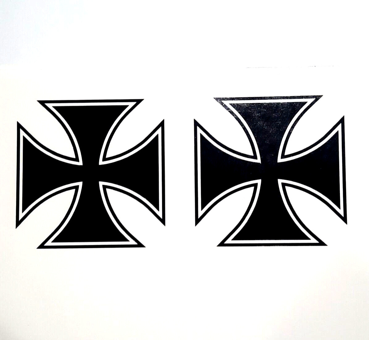German Maltese Iron Cross Decals – Set of 2 – 2" Tall – Select Color