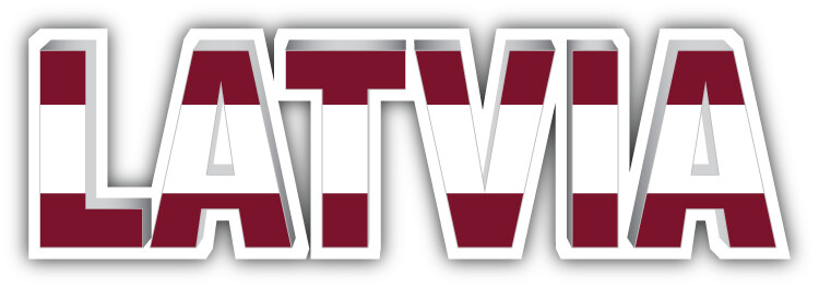 Latvia Flag three dimensional Slogan Travel Car Bumper Sticker Decal