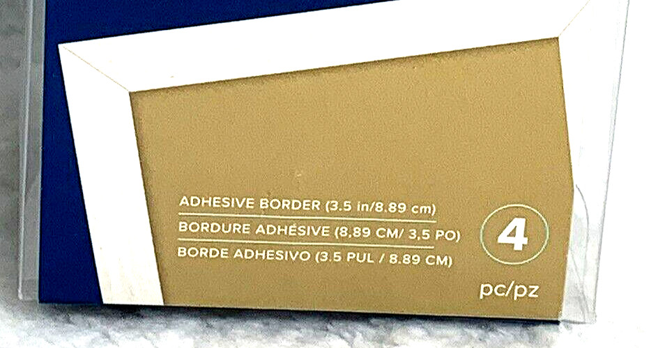 Poster Shop – 4-Pc White Woodgrain Poster Border 3.5 in 22"x28" Adhesive Border