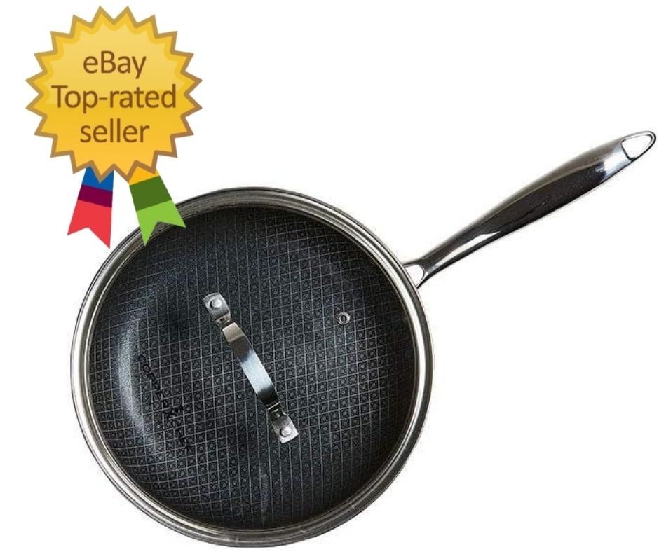 8 Inch Non-Stick Stainless Steel Frying Pan with Lid – Copper Chef Titan Style