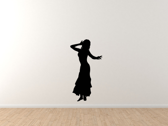Contour Silhouette- Dancing Woman Girl Version 1 Shadow – Vinyl Wall Decal