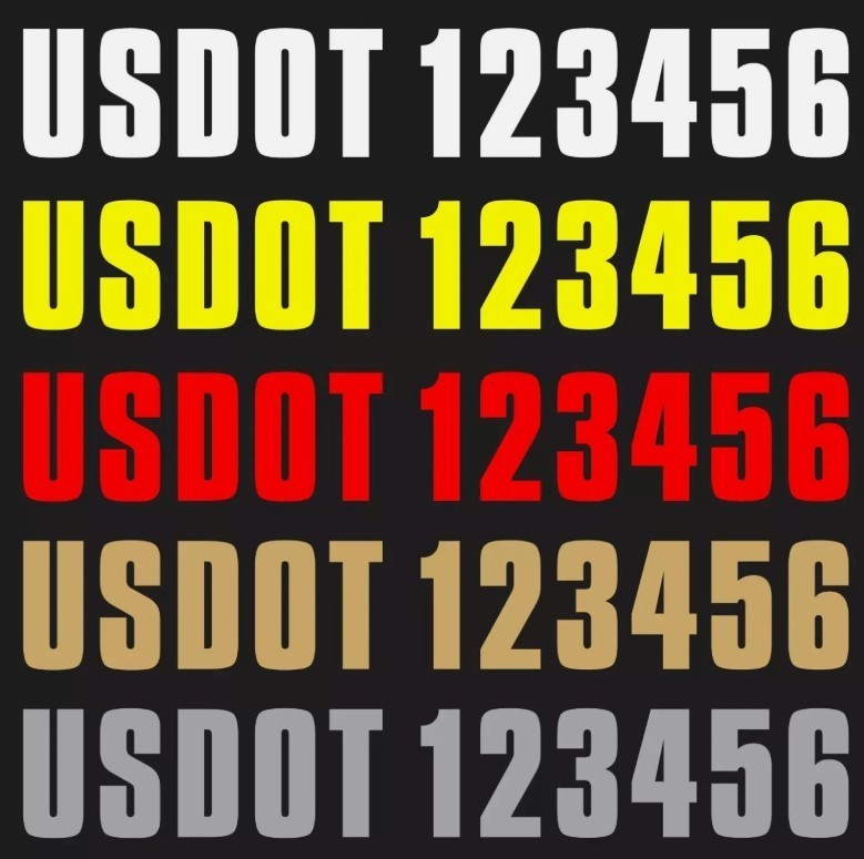 pair – USDOT Vinyl Numbers Custom Stickers Decals Truck Semi US DOT Lettering