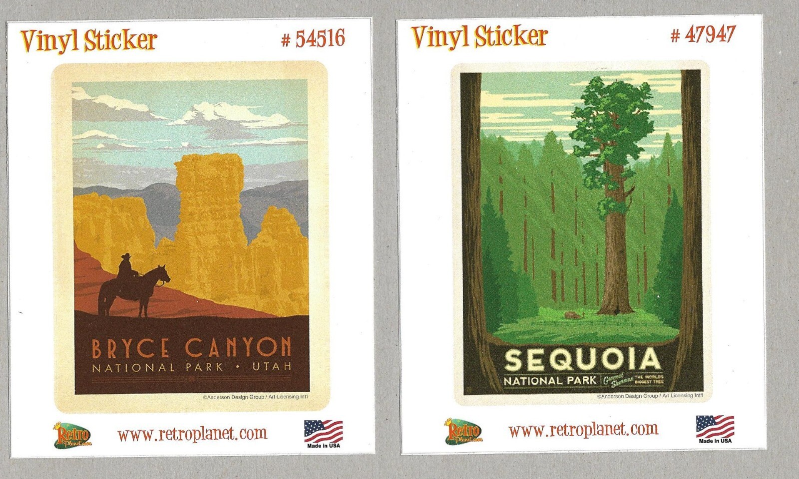 Retro Planet – Great National Parks Vinyl Sticker Set