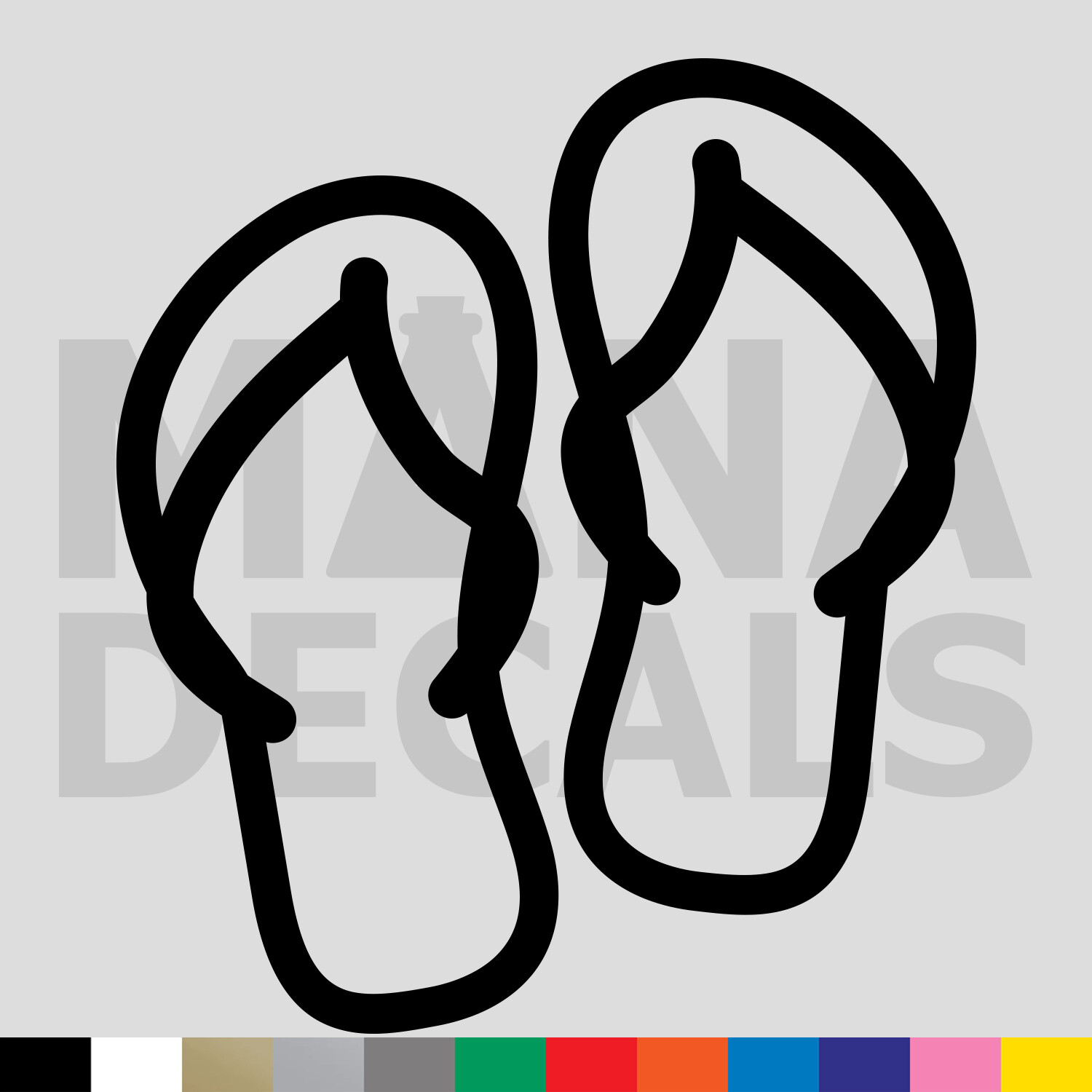 Flip Flops Vinyl Die Cut Decal Sticker – Sandals Beach Summer Tropical Swimming