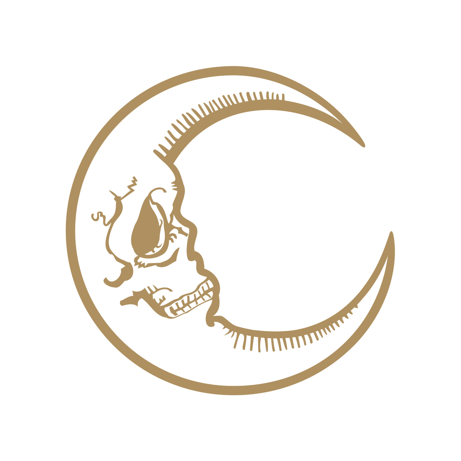Crescent Moon Skull Made in USA Multiple Color Options & Sizes Avail Cars-6+yrs