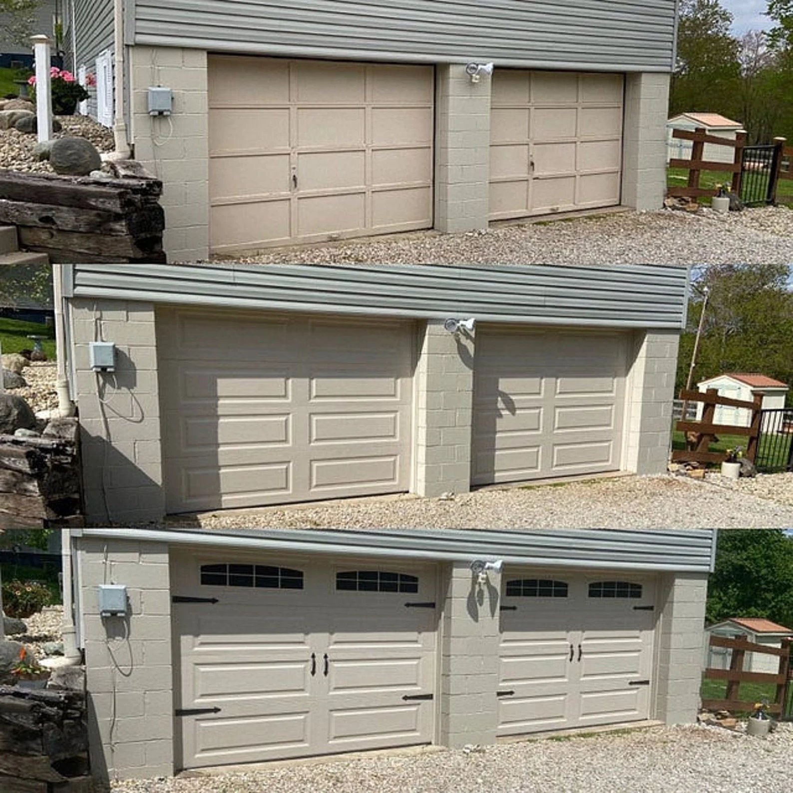 Carriage House Style Faux Garage Door Windows – Vinyl Decals 34.5 x 7.75
