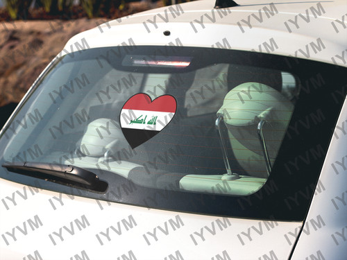 Iraq Flag Heart Sticker Decal