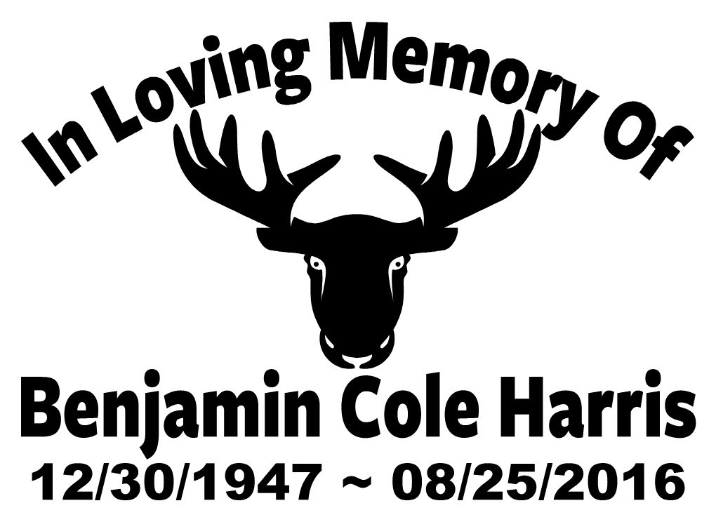 In Loving Memory Hunter Moose Icon Vinyl Memorial Sticker Decal – 2 Font Choices