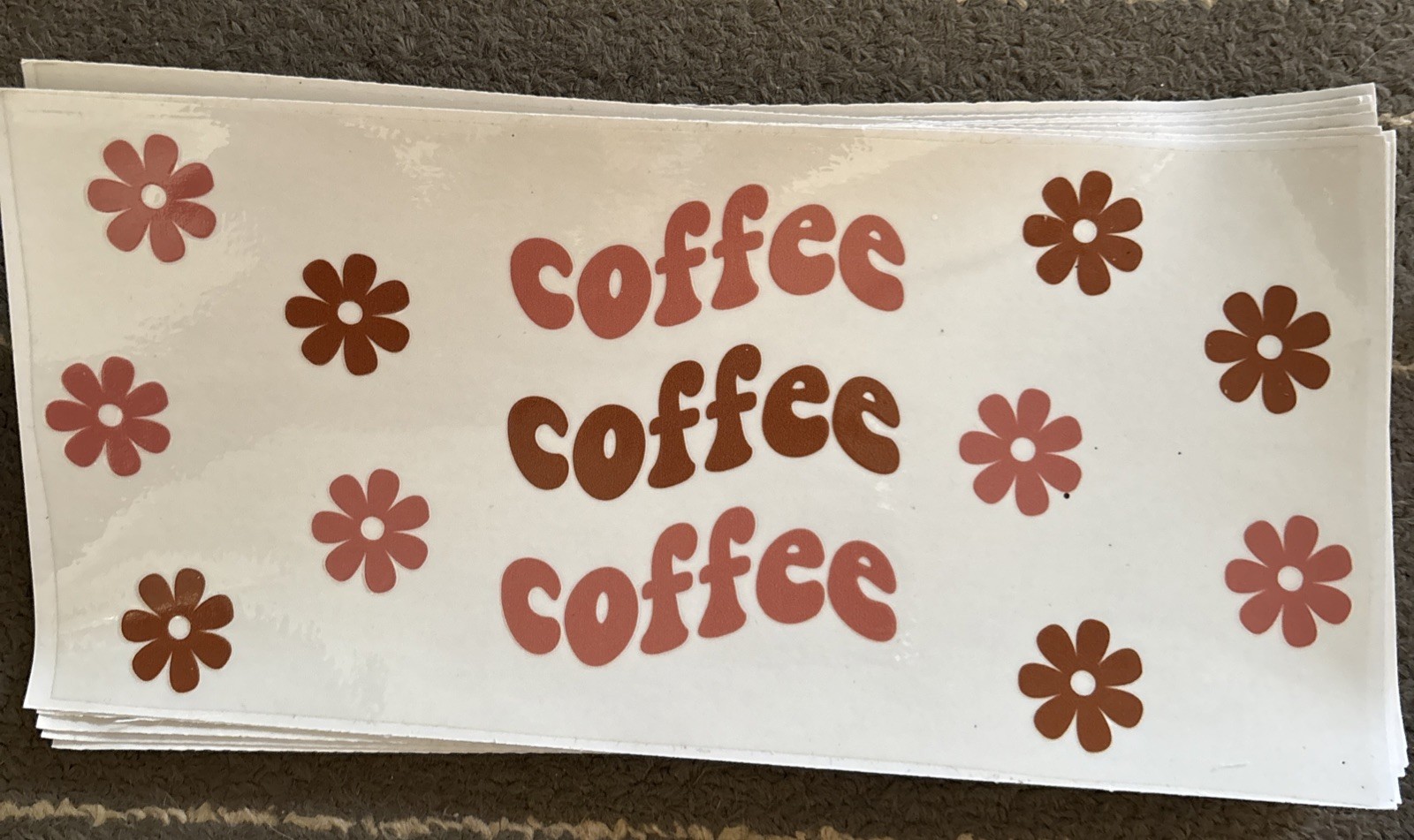 8 mixed UV DTF 16 oz cup wraps- Coffee Themed