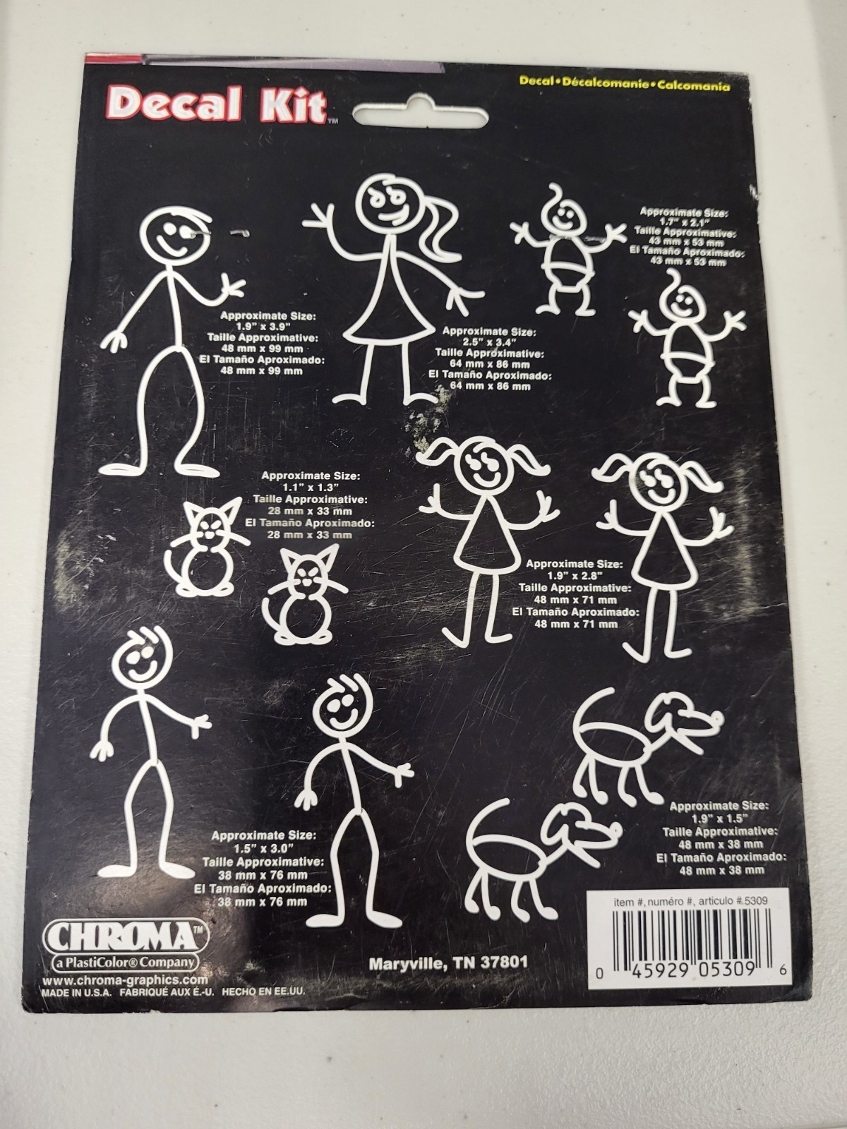 Chroma Decal Kit Stick Figure Family 12 Decals