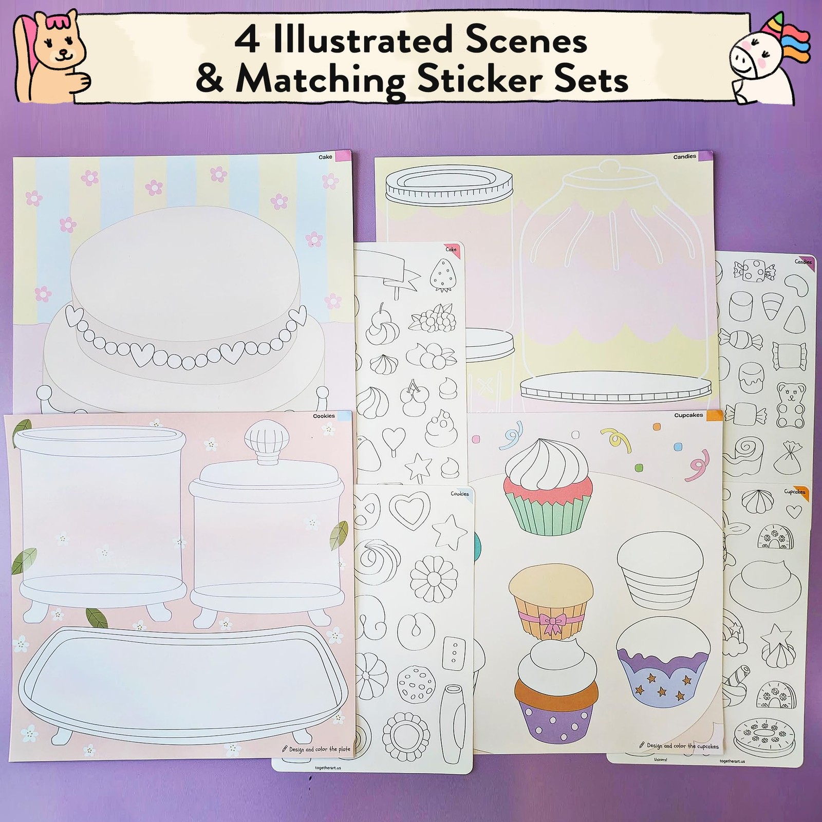 Together Art Dessert Color Your Own Storytelling Sticker Kit Your Own Stickers