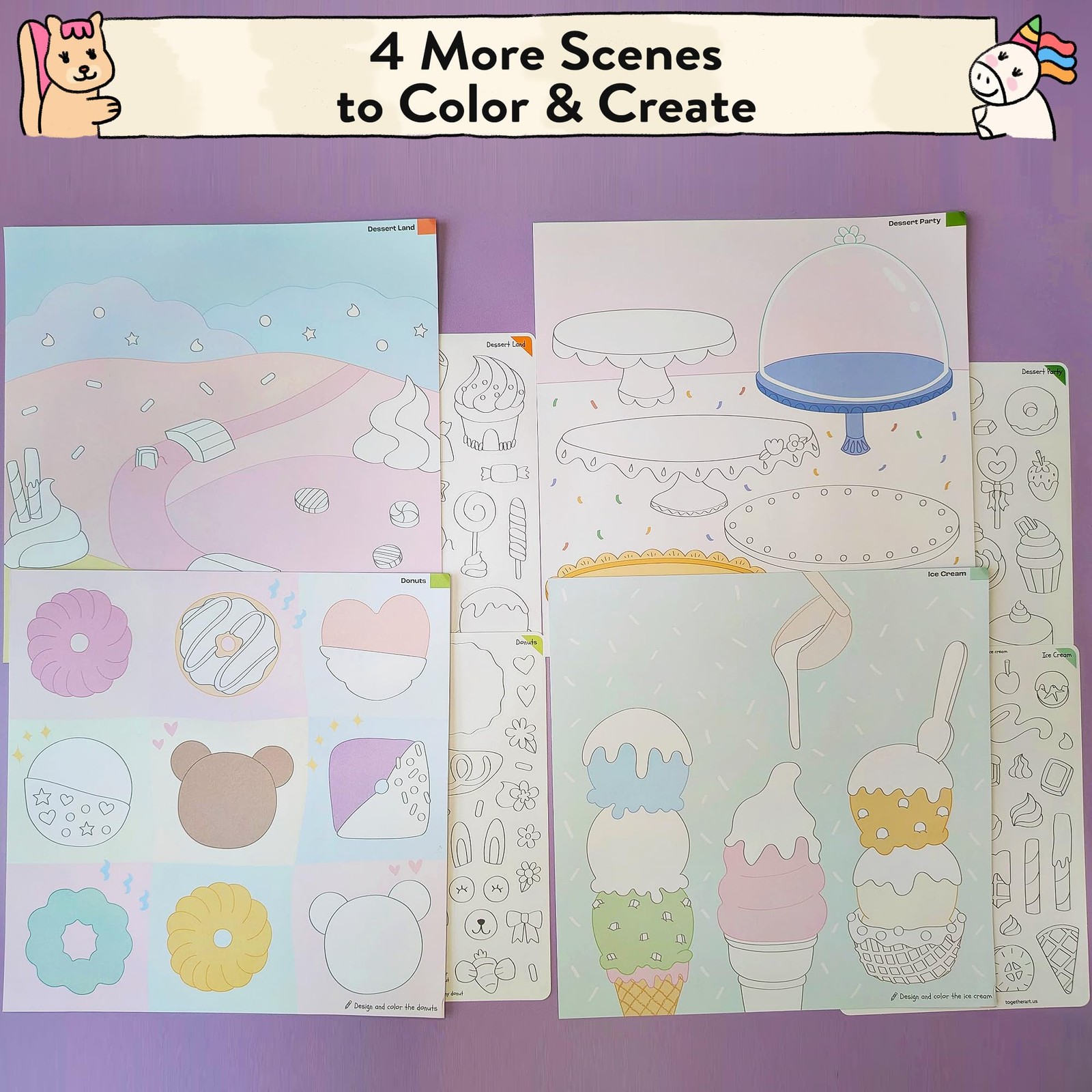 Together Art Dessert Color Your Own Storytelling Sticker Kit Your Own Stickers