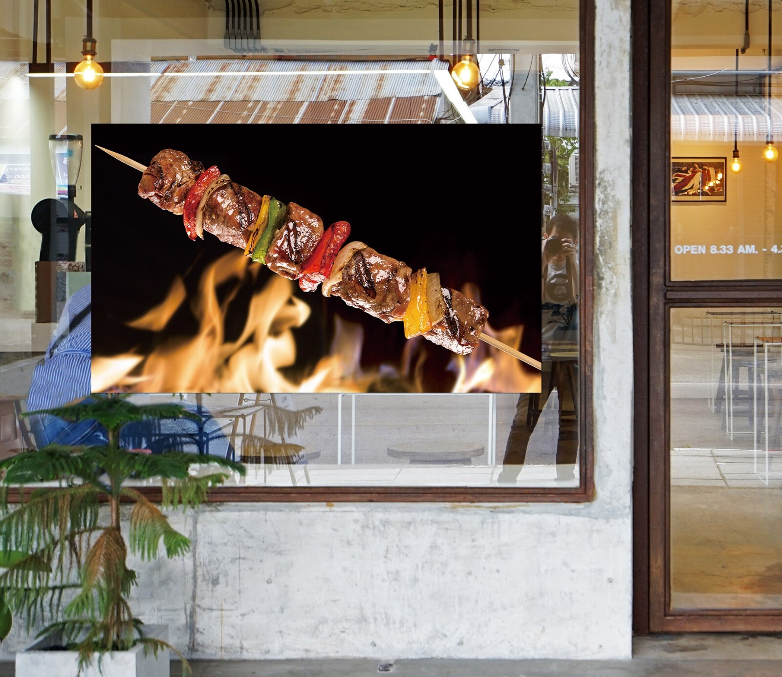 3D Grill Kebab Shop BBQ K311 Window Stickers Vinyl Wallpaper Wall Murals Panda