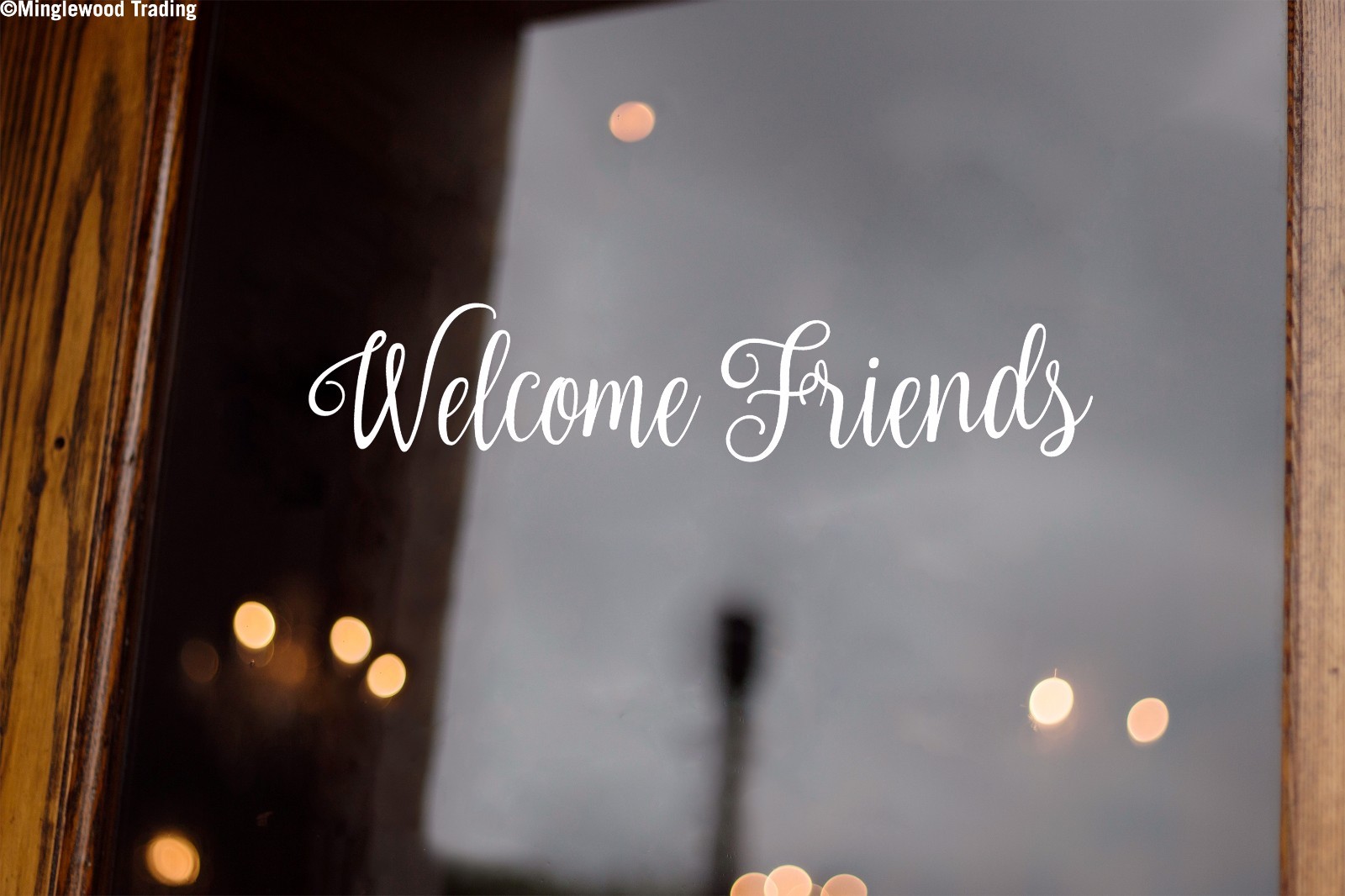 Welcome Friends Vinyl Sticker – Porch Home Neighbor House – Die Cut Decal