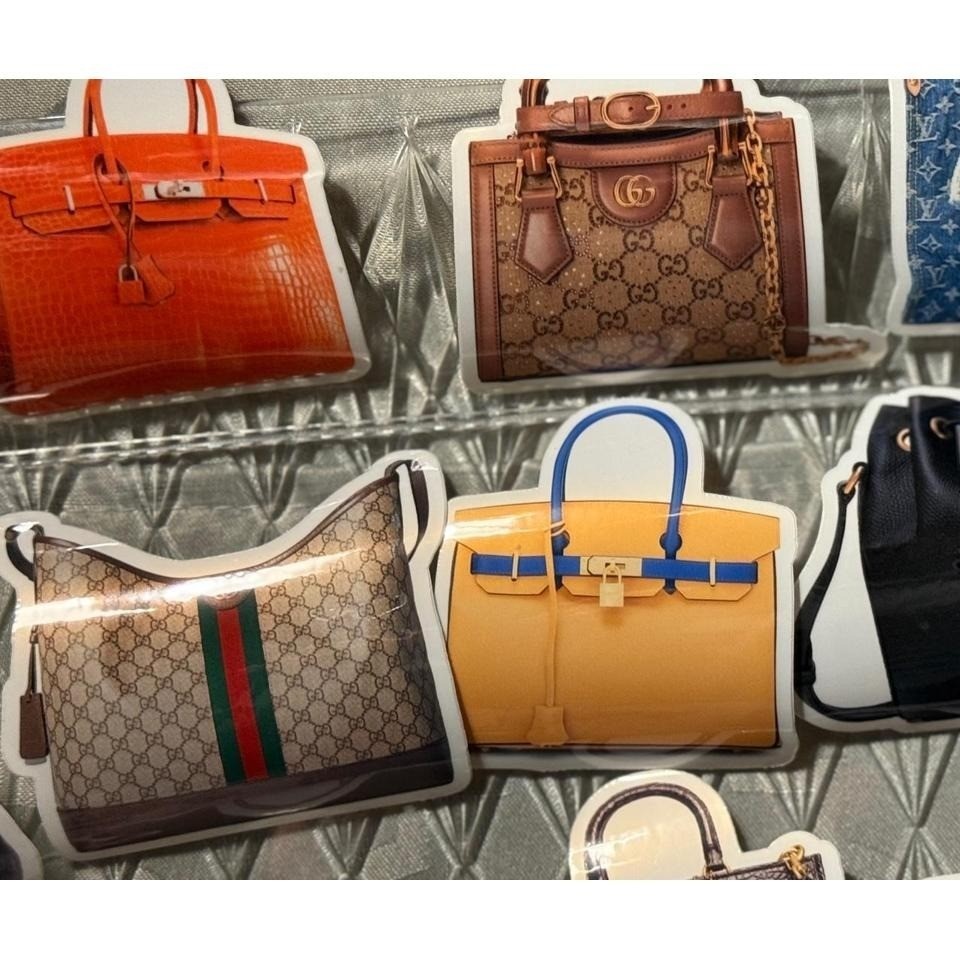 Designer Handbag Vinyl Sticker Set (18 pcs) Laminated