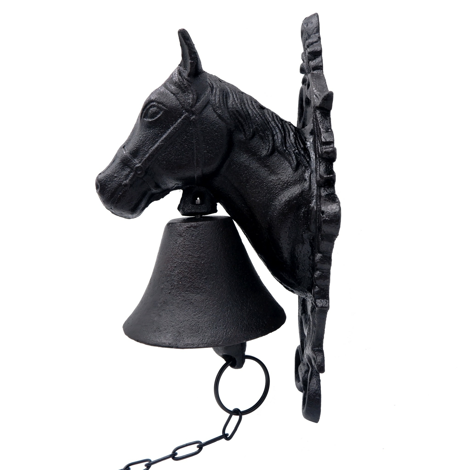 Horse Head Wall Hanging Mount Heavy Cast Solid Iron Handcrafted Antique Doorbell