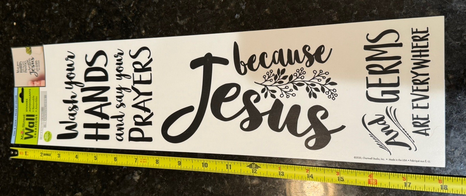 Main Street Wall Stickers Wash ur Hands & Pray cause Jesus & Germs r everywhere