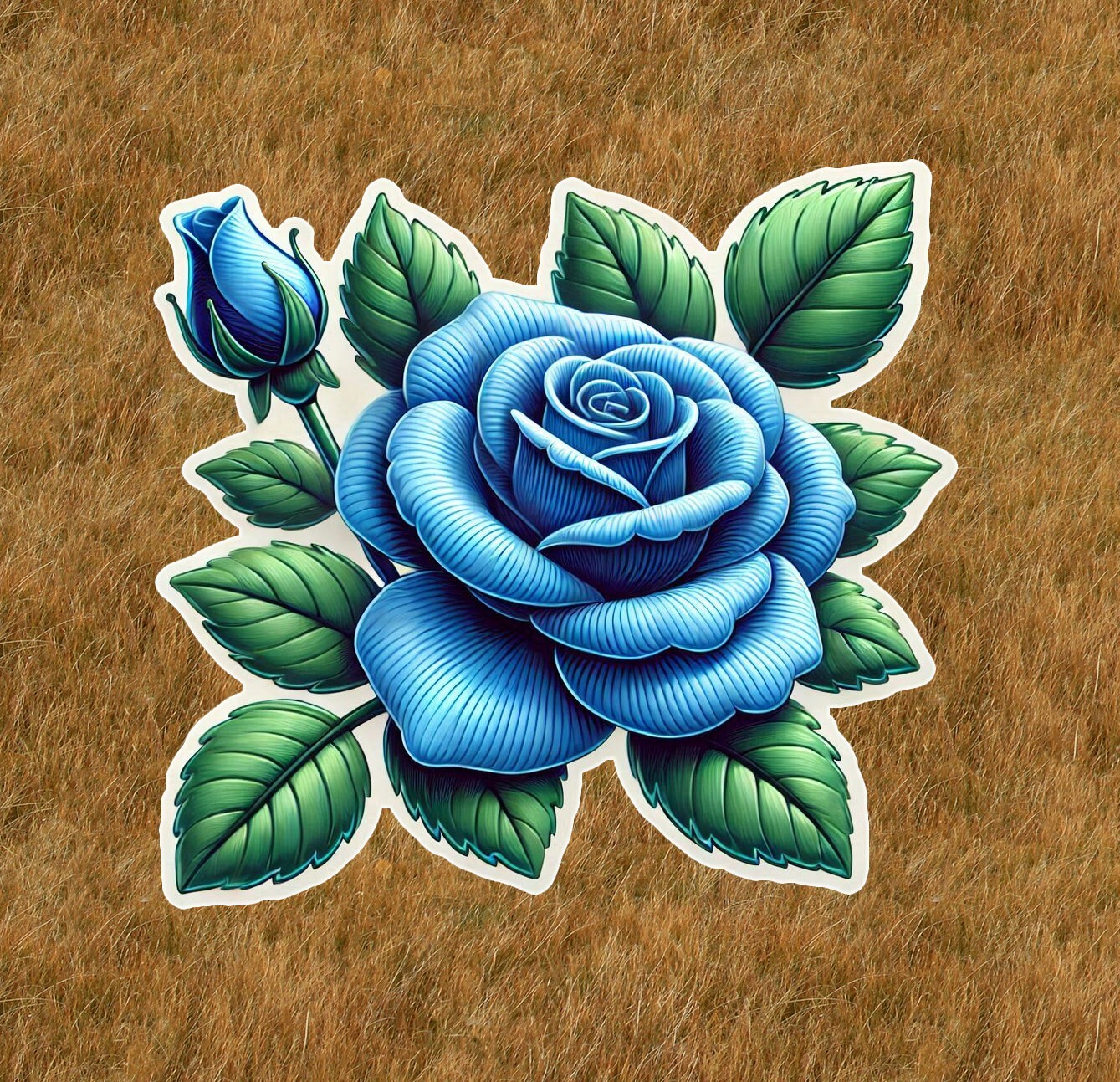 Beautiful blue rose vinyl sticker decal – many sizes available