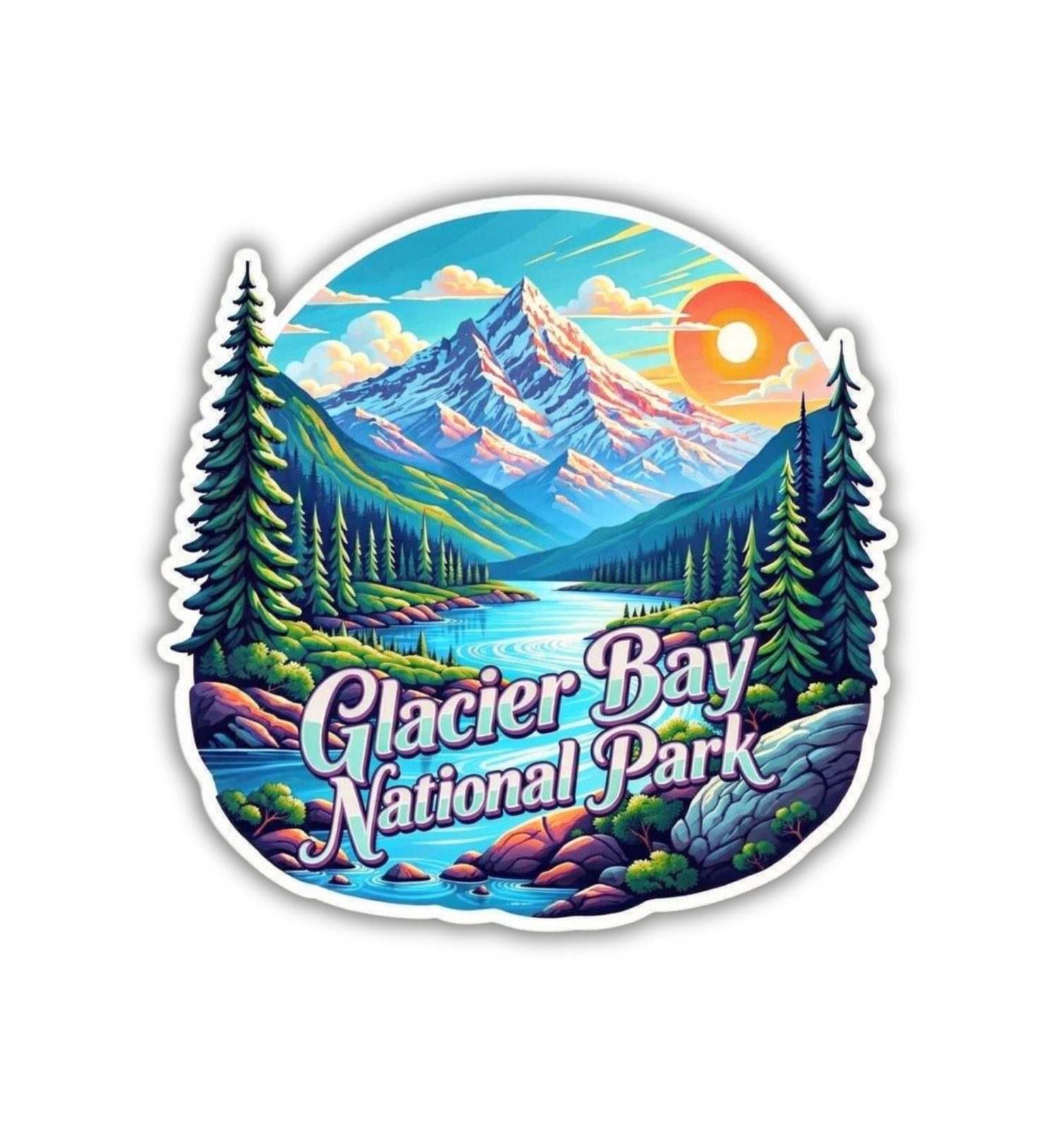 Glacier Bay Alaska Fridge Magnet or Laptop Sticker