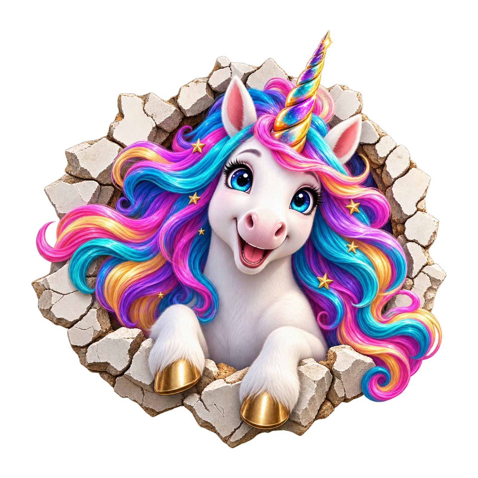 3D Unicorn Wall Decal Rainbow Vinyl Sticker Girls Bedroom Nursery MELU-001