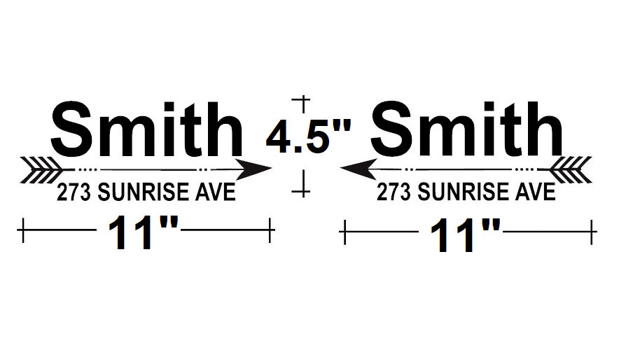SET OF 2 CUSTOM PERSONALIZED VINYL MAILBOX NUMBERS NAME DECAL, (Model 20)