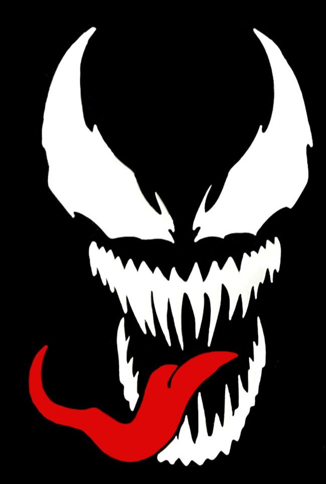 Venom with Red Tongue 8" White Vinyl Decals Vehicle windows Door Bumper Tumbler