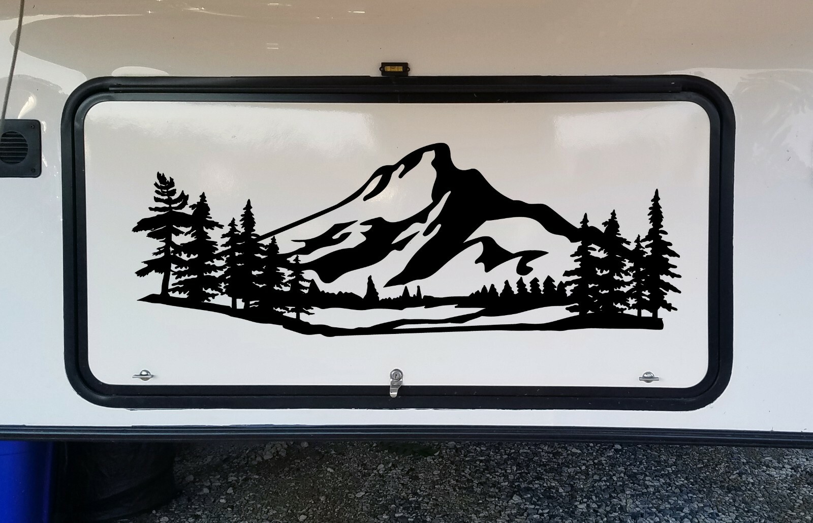 Mountains Forest Scene Vinyl Decal V3 Camper RV Travel Trailer Graphics Sticker