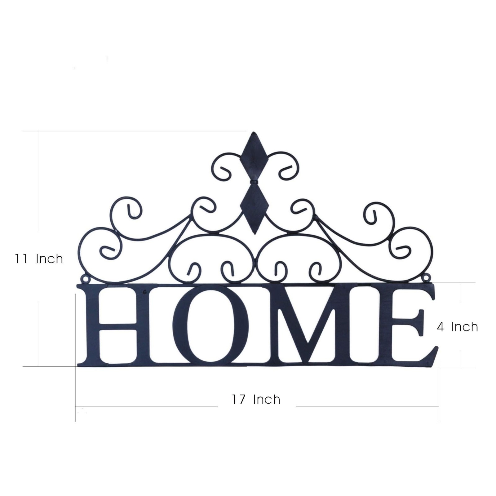 Yamfurvo Scrolled Home Word Wall Decor, Metal Wall Mounted Plaque Door Art Si…