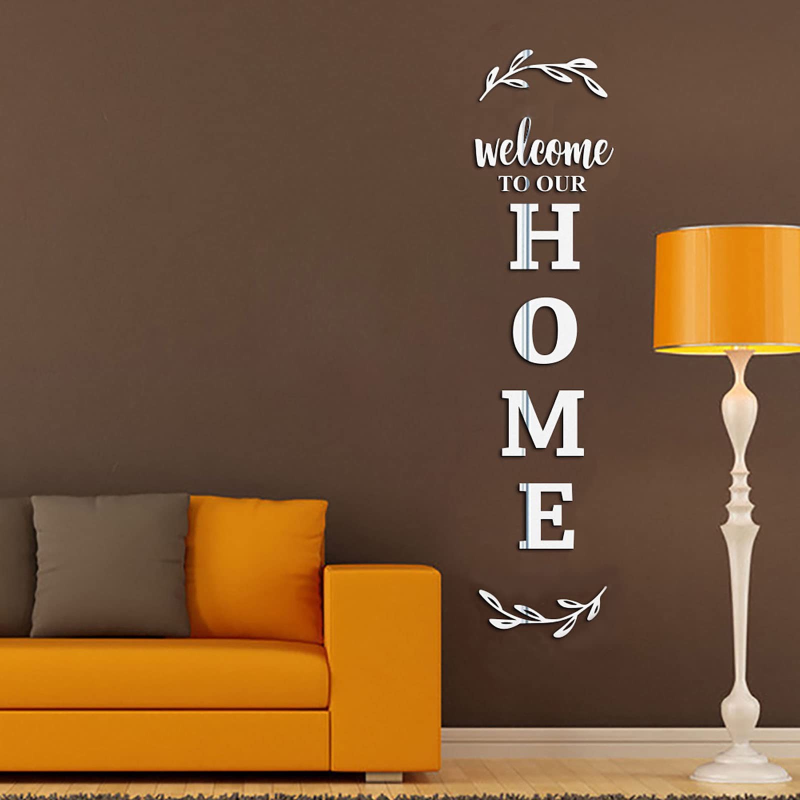3D Acrylic Mirror Wall Decor Home Sign for Living Room Entryway, Large Self-A…
