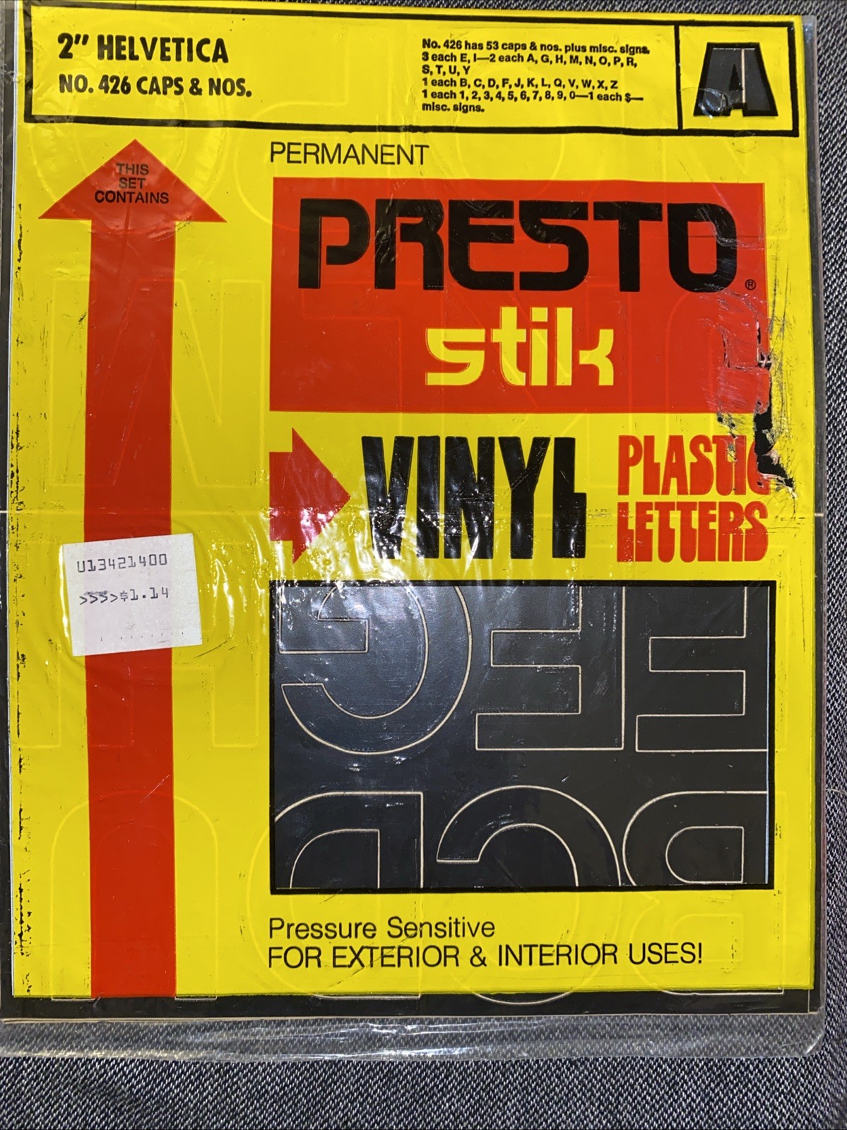 Vintage Presto Stik 2” Vinyl Plastic Letters – Helvetica Lot Of 3