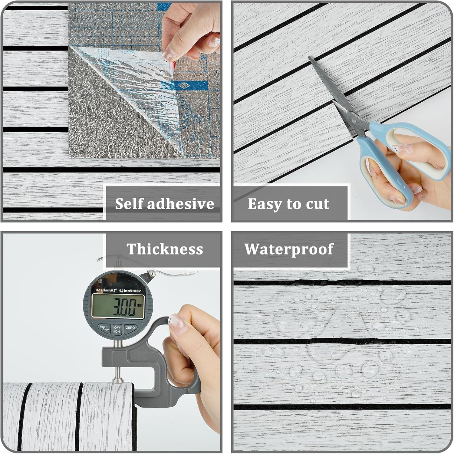 White/Grey 3D Wood Slat Panels for Walls Peel and Stick PVC Slat Wall Paneling S