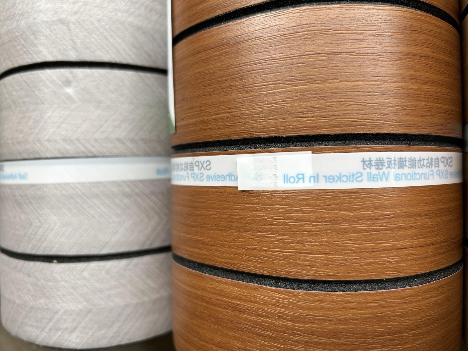 Self-Adhesive Vinyl Wall Sticker, Wood Grain & Marble Pattern, Multi-Color