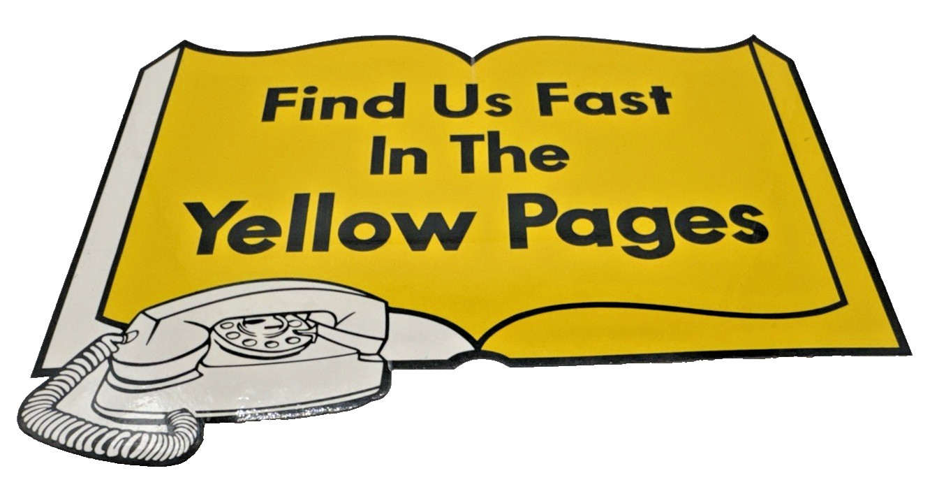 Vintage Yellow Pages Advertising Transfer Decal Chicago Decal Co VIMAR Sign NOS
